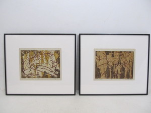 lot 78 image: 2 Framed Signed Abstract Macabres Artist Proof Litho Prints