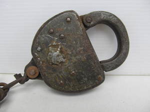 lot 140 image: Early Antique Railroad Lock - Stamped LCRR