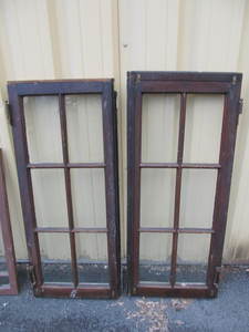 lot 144 image: Pair of Antique Architectural 6 Panel Windows