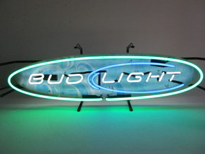 lot 178 image: Large Working BUD LIGHT Lighted Neon Surfboard Sign