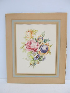 lot 189 image: Antique 1910s-20s Original Botanical Study Watercolor Painting by Antonio Guidotti (1881-1958)