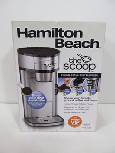 lot 160 image: Brand New HAMILTON BEACH The Scoop Coffee Maker