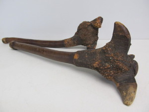 lot 3 image: 2 Authentic 19th Century Native American Penobscot Carved Root WarSpirit Clubs