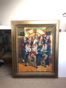 lot 6 image: LARGE Original Oil on Canvas TANGO after Carlos Ferreyra