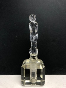 lot 129 image: Vintage 1930s Era Figural Nude Deco Crystal Inkwell