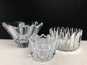lot 169 image: 3 Heavy Signed ORREFORS Crystal Bowls
