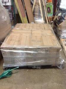 lot 6 image: PALLET WITH 28 BOXES OF Ultra Low Glare 4 in. 3000K Soft White Integrated LED Recessed Trim Downlight Deep Black Baffle Insert 625 Lumens 4PACKEACH BOX(NOT USED)