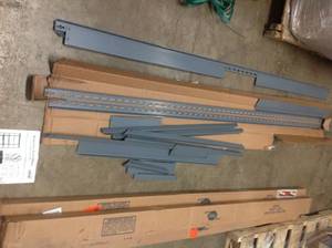 lot 8 image: EDSAL 84 in. H x 36 in. W x 12 in. D 6-Shelf Boltless Steel Shelving Unit in Gray but missing shelves