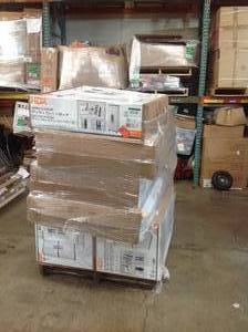 lot 12 image: PALLET WITH HDX CABINETS AND SHELVING DIFFERENT SIZES & CONDITIONS ( SEE PICS)
