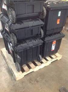 lot 25 image: PALLET WITH ASSORTED HUSKY TOOL BOXES SEE PICS