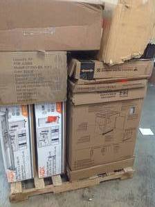 lot 44 image: PALLET WITH ASSORTED SHELVES AND CABINETS SEE PICTURES
