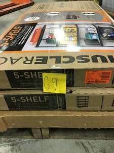 lot 48 image: PALLET WITH HUSKY AND EDSAL RACKS SEE DESCRIPTION AND PICS