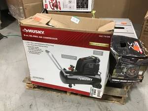 lot 52 image: PALLET OF RYOBI, HUSKY STINGER RIGID ASSORTED OUTDOOR TOOLS AND MORE