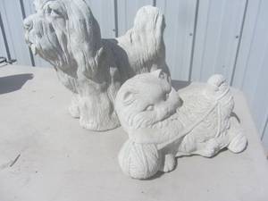 Cement Dog & Cat