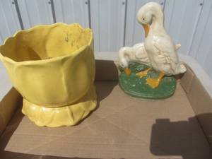 Cast Goose Door Stop, Planter