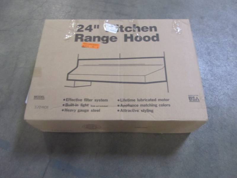 lot 838 image: Broan 24-in Ductless WhiteBlack Undercabinet Range Hood (Common 24 Inch Actual 23.87-in) 372401