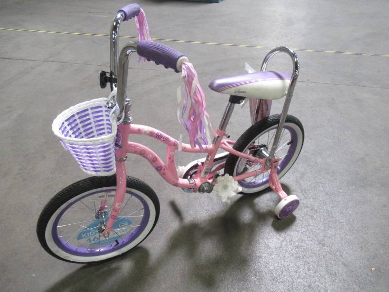 Schwinn Bloom kids bike 16 inch wheel training wheels girls