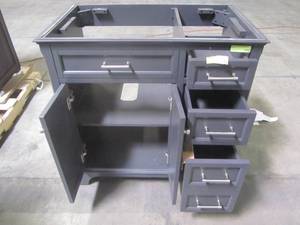 lot 201 image: Scott Living 36 in. Roveland Dark Gray Single Sink Vanity - Cabinet Only - 12026VA-36-200