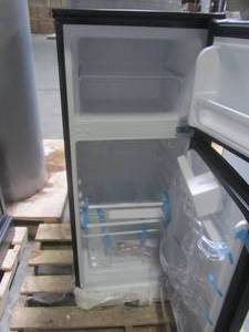 lot 203 image: Magic Chef 4.5 cu. ft. Double Door Mini Fridge in Black HMDR450BE