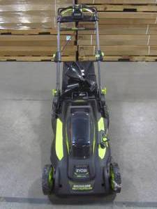 lot 1-704 image: Ryobi 20 in. 40-Volt 6.0 Ah Lithium-Ion Battery Brushless Cordless Walk Behind Self-Propelled Lawn Mower RY401120-Y