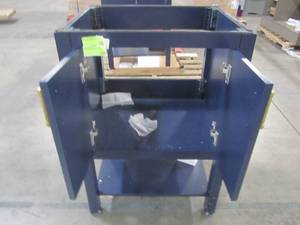 lot 315 image: allen  roth Presnell 24-in Navy Blue Single Sink Bathroom Vanity - Cabinet Only - BV-6320-24
