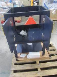 lot 316 image: allen  roth Presnell 24-in Navy Blue Single Sink Bathroom Vanity - Cabinet Only - BV-6320-24