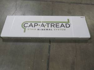 lot 907 image: Cap A Tread Heirloom PineMountain Knot 47 in. Lx12-18 in. Wx1-1116 in. T Vinyl Overlay Right Return for Stairs 1 in. T 016173693