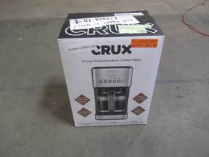 lot 884 image: CRUX 5-Cup Coffee Maker with Reusable Filter with Easy Flow Carafe CRX14540