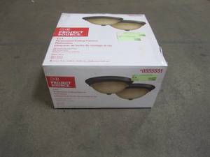 lot 885 image: Project Source 2-Pack 13-in W Bronze Flush Mount Light 40804