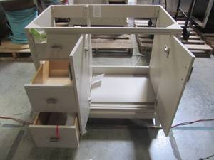 lot 220 image: Home Decorators Collection Shaelyn 36 in. W x 21.75 in. D Vanity Cabinet Only in Sage Green SLGV3622DL