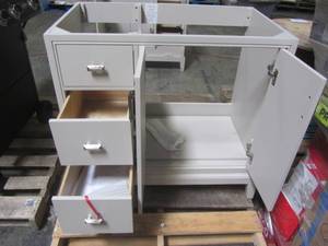 lot 221 image: Home Decorators Collection Shaelyn 36 in. W x 21.75 in. D Vanity Cabinet Only in Sage Green SLGV3622DL