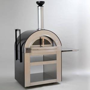 lot 431 image: Forno Venetzia Torino 500 24 in. x 32 in. Wood Burning Oven with Cart in Stainless Steel. FVTOR500C - Slightly Used. - RESERVE HAS BEEN REDUCED