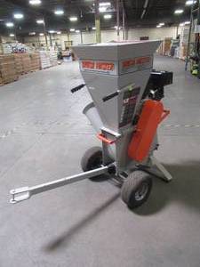 lot 771 image: Brush Master 5.25 x 3.5 in. 420cc Self Feed Gas Chipper Shredder, Unique 3-in-1 Discharge - In Like New Condition