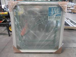 lot 606 image: Jeld-wen 36 X 36 X 1 78 Wall. Desert Sand Vinyl Fixed Picture Window V30004. - NEW