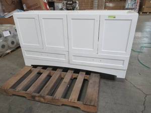lot 429 image: Glacier Bay Lancaster 60 Double Sink Vanity Cabinet in White LC60P2COM-WH - Cabinet Only