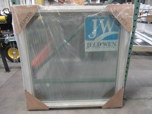 lot 603 image: Jeld-wen 36 X 36 X 1 78 Wall. Desert Sand Vinyl Fixed Picture Window V30004. - NEW