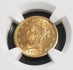 1903 US $2.50 GOLD LIBERTY MS65 NGC HIGH GRADE COIN