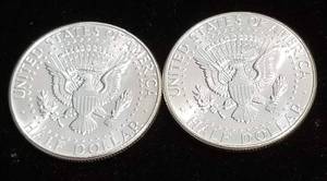 2 BU-UNC 1964 KENNEDY SILVER HALF DOLLARS