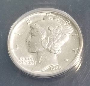 1928-S MERCURY DIME AU55 ANACS