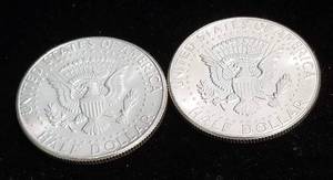 2 BU-UNC 1964 KENNEDY SILVER HALF DOLLARS