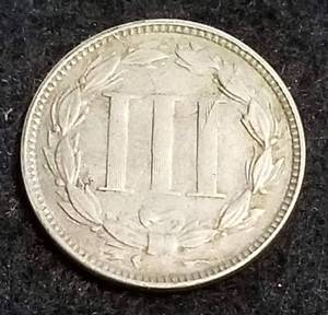 1868 US THREE CENT NICKEL