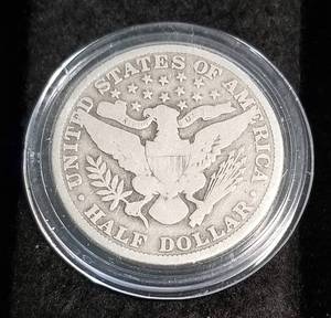 1910 BARBER SILVER HALF DOLLAR IN AIRTITE