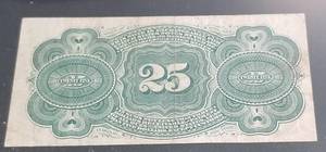 1863 US FRACTIONAL CURRENCY NOTE 25 CENT BILL CIVIL WAR DATE
