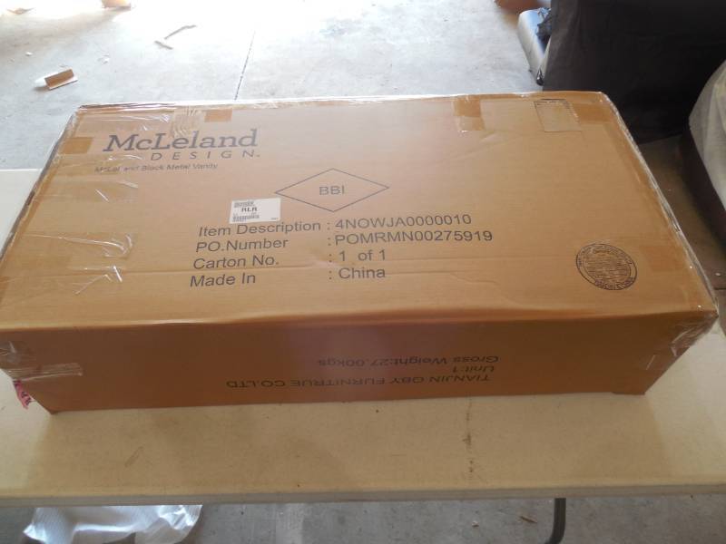 lot 39 image: McLeland Design Metal Vanity with Upholstered Stool