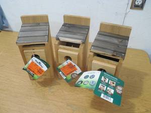 lot 27 image: (3) Wild Wings Cedar Bluebird Box House