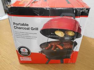 lot 66 image: 14 in. Portable Charcoal Grill in Red