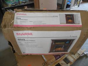 lot 98 image: StyleWell Albury 31 in. Freestanding Compact Infrared Electric Fireplace in Cherry