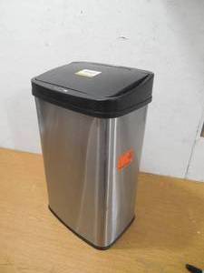 lot 116 image: NINESTARS 13 Gal. Stainless Steel Touchless Trash Can
