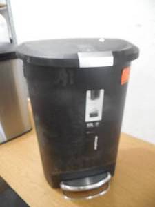 lot 117 image: simplehuman 50-Liter Semi-Round Black Plastic Step-On Trash Can