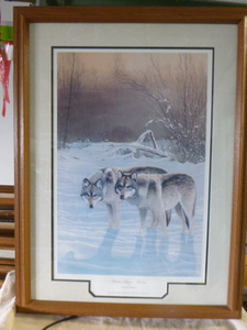 lot 32 image: Winter Silence - Wolves by Thomas Moen